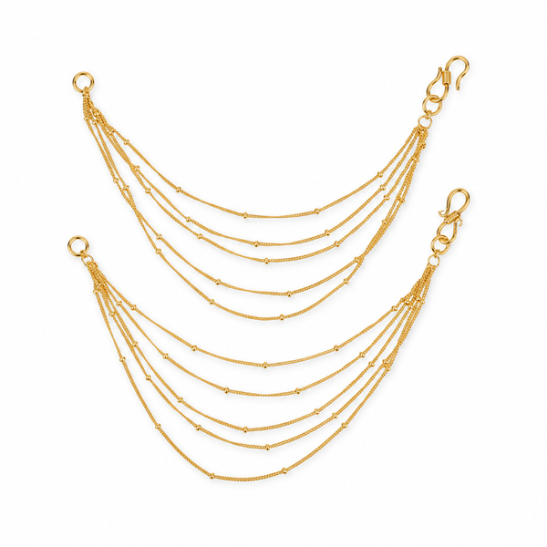 Beaded Layered Silver Vel | 22K Gold-Plated (Project Handmade)