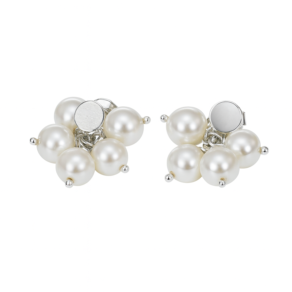 Pearl Bunch Studs (Suitable for Kids & Toddlers) | 92.5 Silver