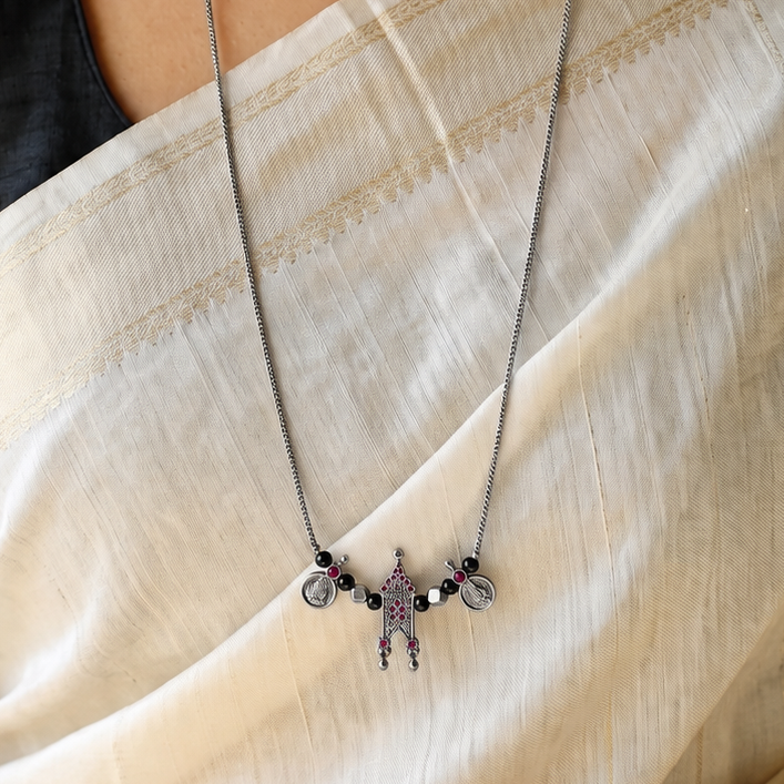 Oxidised Silver Taali Mangalsutra (Made to Order)