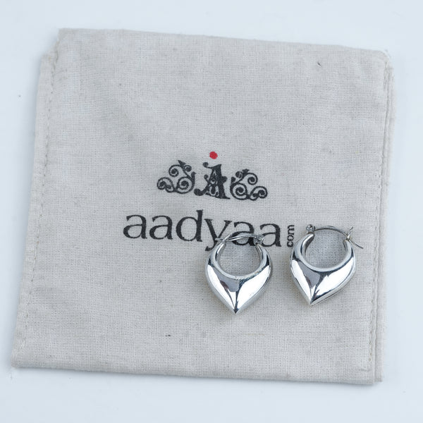 Silver Crescent Hoops