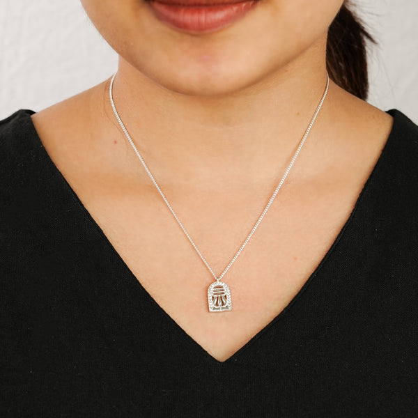 Silver Shivling Pendant Necklace