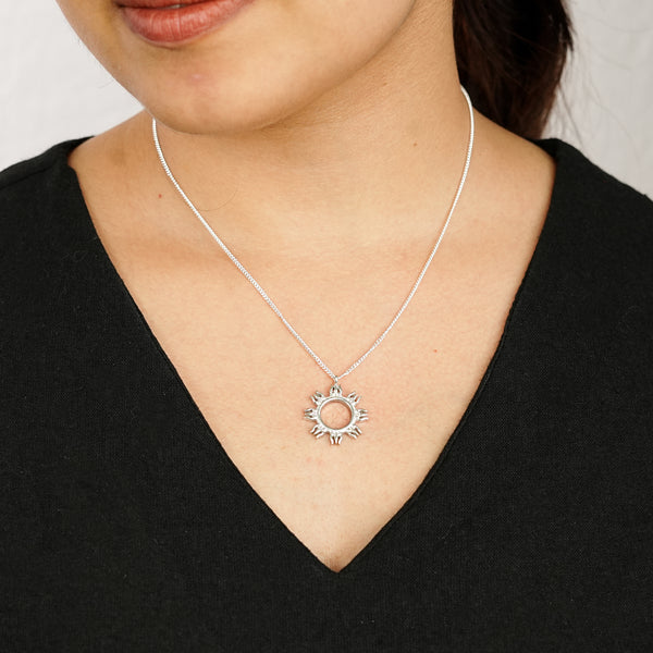 Silver Trishul Pendant Necklace