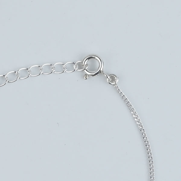 Silver Textured Round Bead Long Necklace