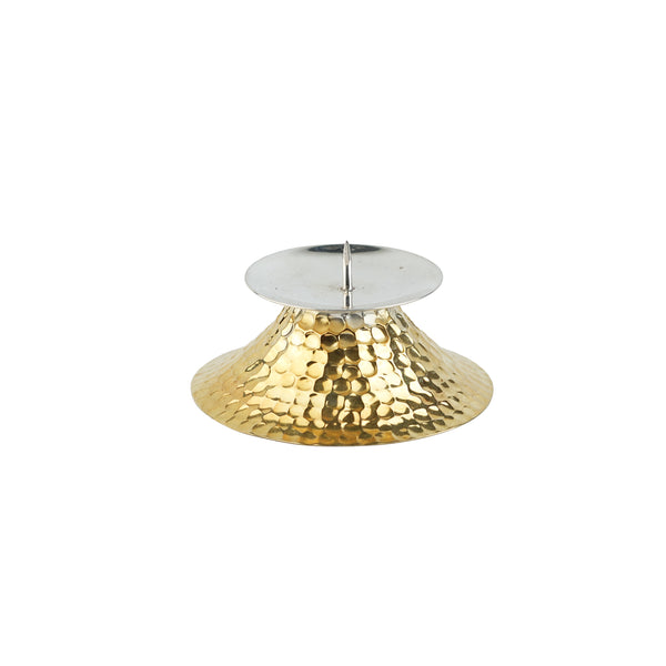 Silver Candle Stand | 22K Gold-Plated