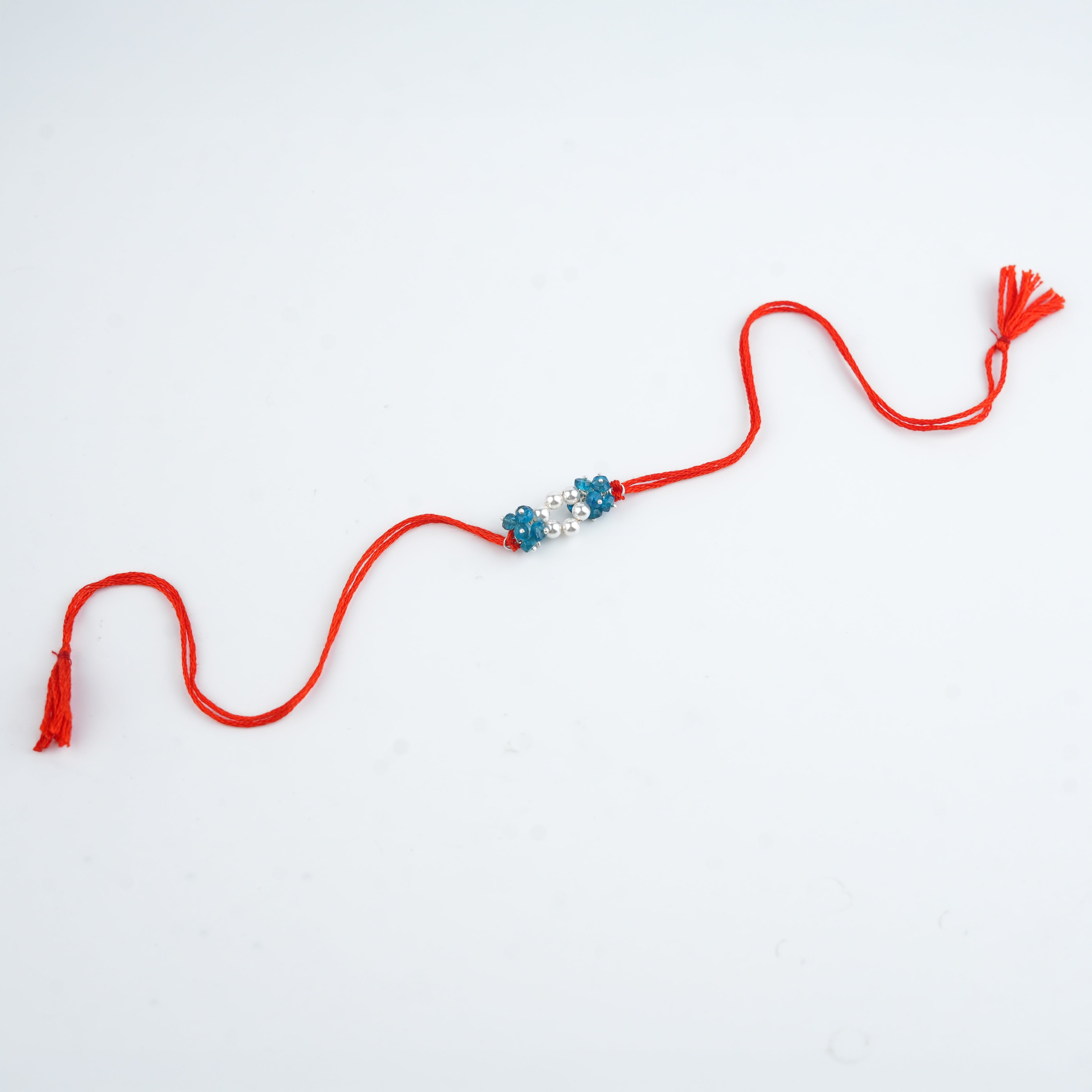 Rhodolite & Pearl Handmade Silver Rakhi