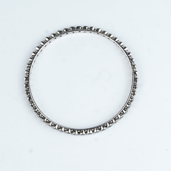 Silver Bangle with White CZ Stone