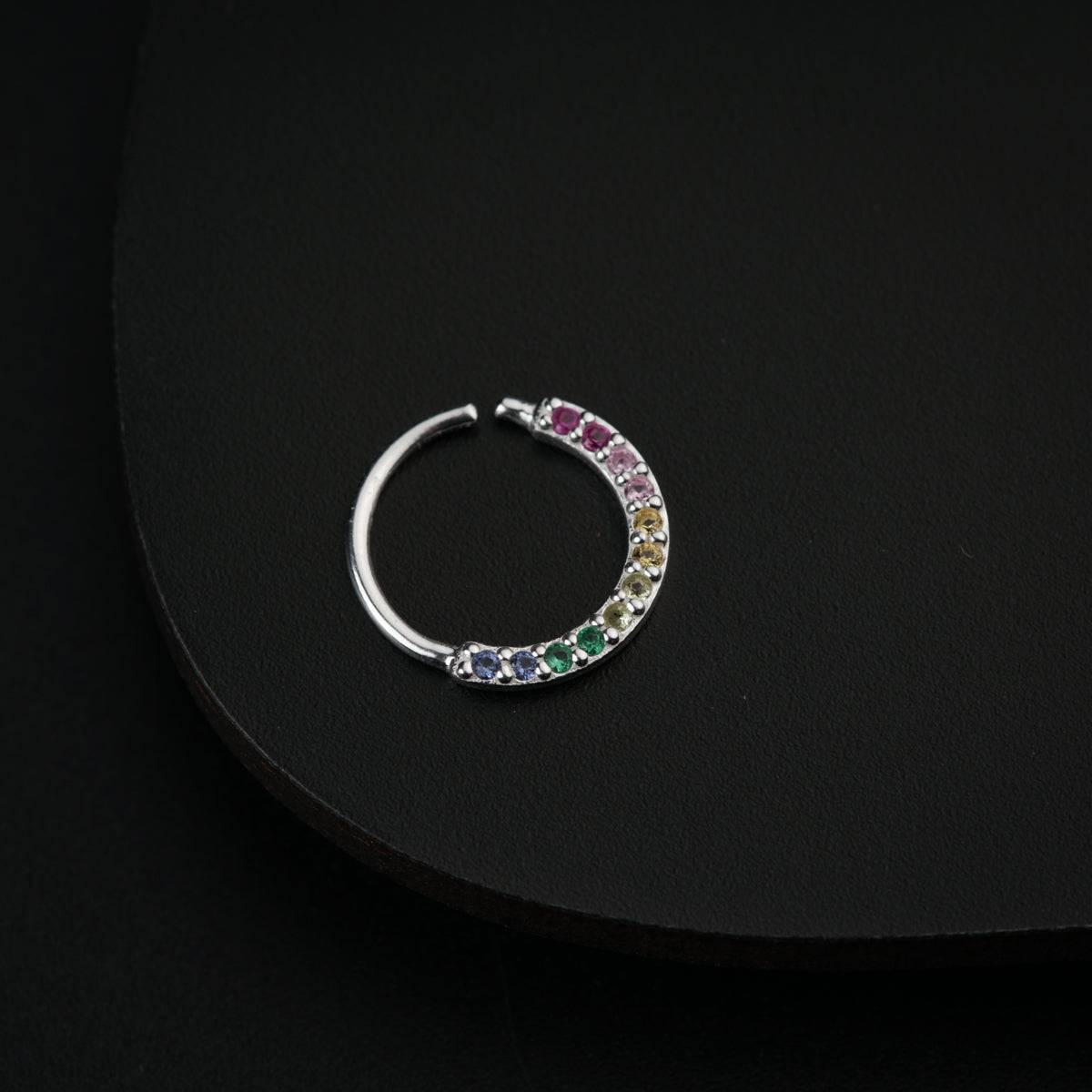 Silver Round Nose Ring ( pierced , right side or Pierced Septum )