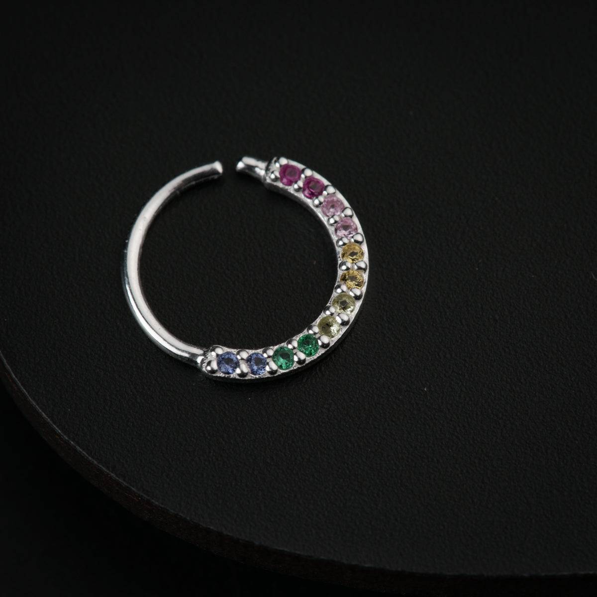 Silver Round Nose Ring ( pierced , right side or Pierced Septum )