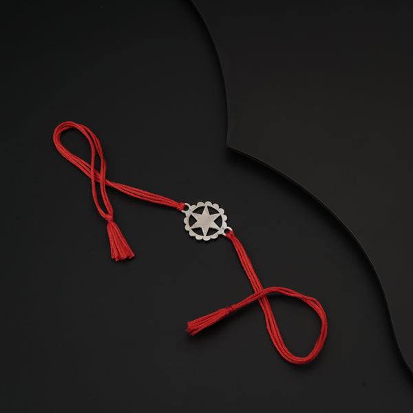 Silver Laser cut Star Rakhi: Small