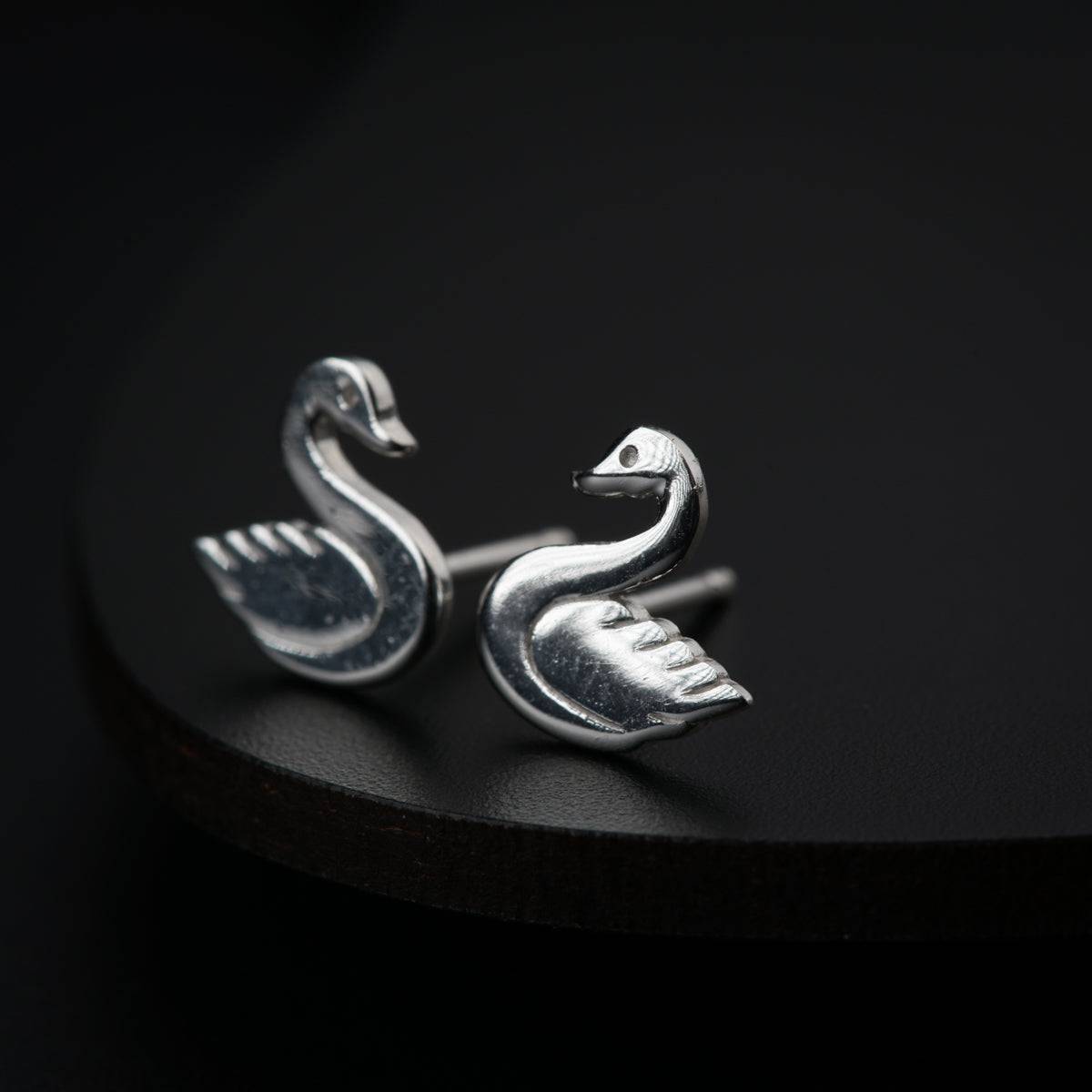 Silver Swan Studs