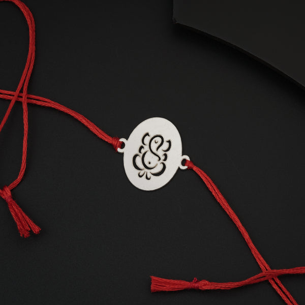 Handcrafted Silver Rakhi: Ganesh