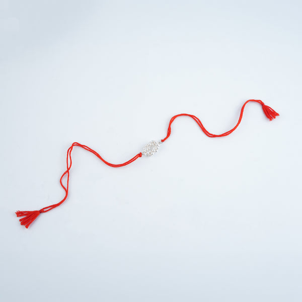 Twisted Pearl Handmade Silver Rakhi