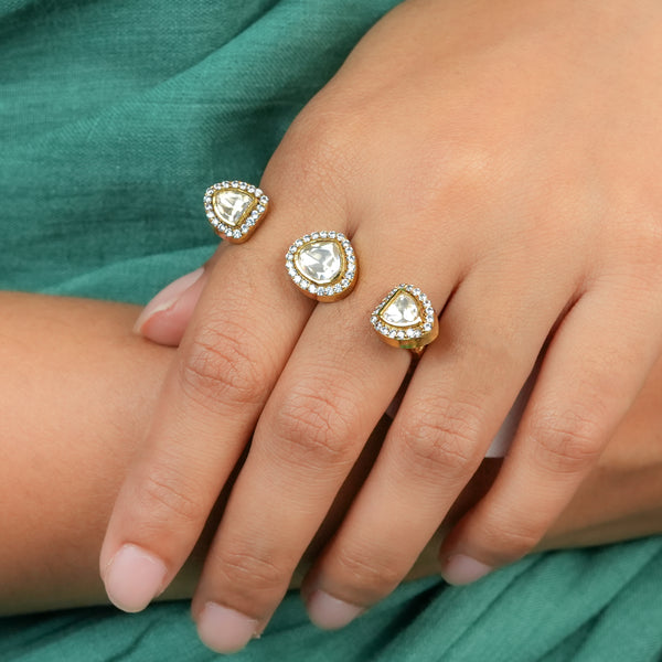 22K Gold Plated Fashion Two Finger Ring