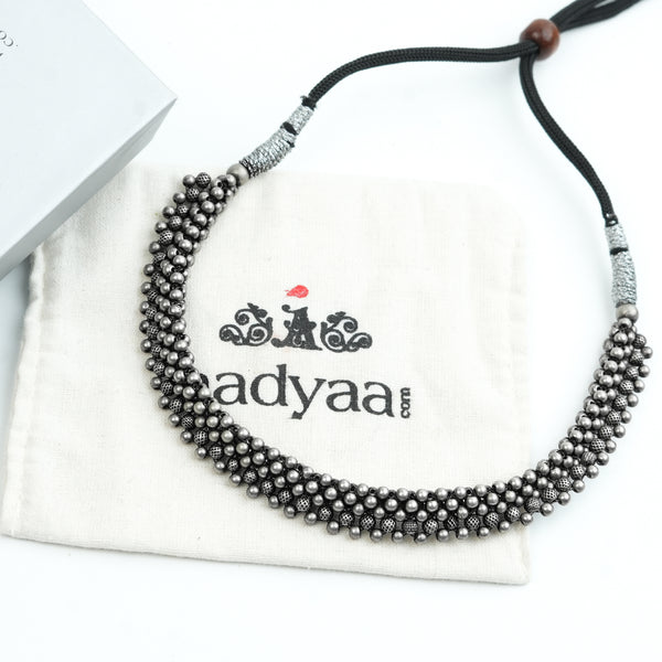 Oxidised Silver Thushi