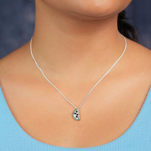 Watermelon CZ Fruit-Charm Necklace