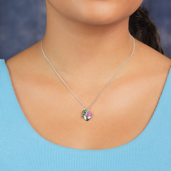 Lychee CZ Fruit-Charm Necklace