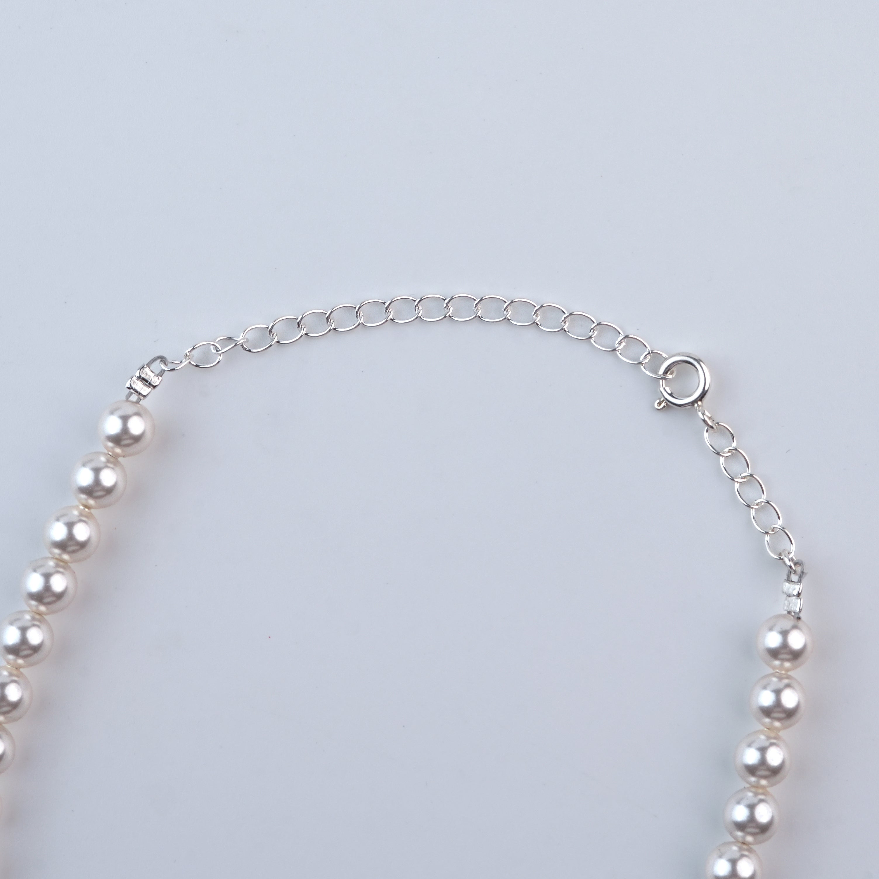 Silver Anklet with 6mm Swarovski Pearl
