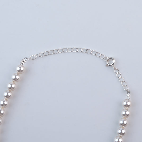 Silver Anklet with 6mm Swarovski Pearl