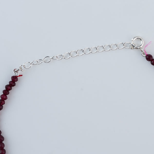 Red Jade & Garnet Silver Anklet (Project Handmade)