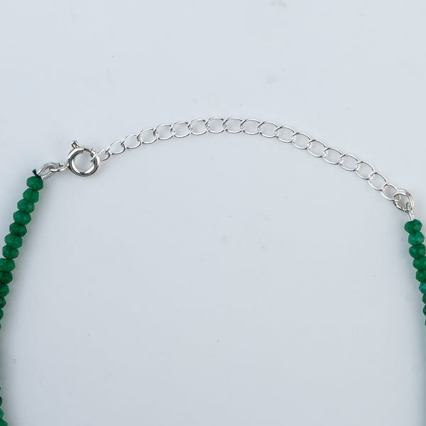 Green Jade Silver Anklet (Project Handmade)