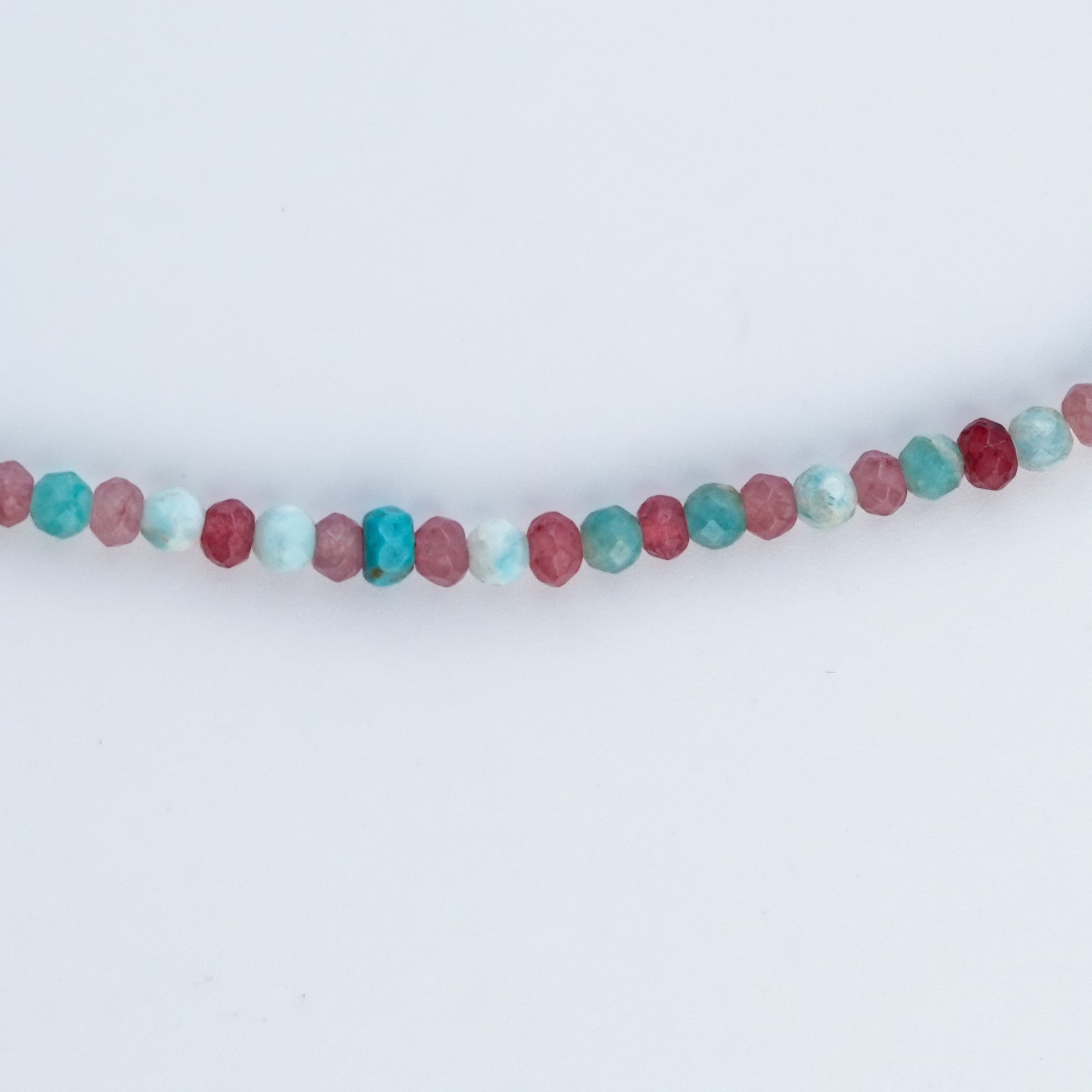 Pink Jade, Firoza & Turquoise Silver Anklet (Project Handmade)