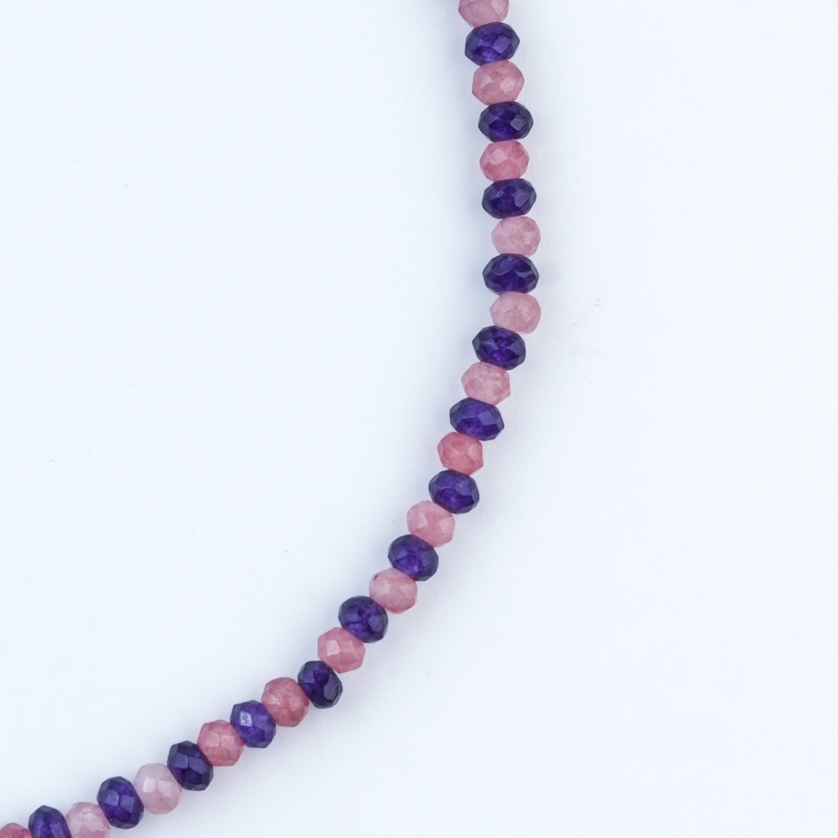 Pink & Purple Jade Silver Anklet (Project Handmade)