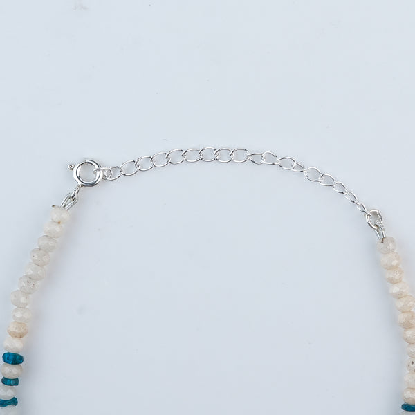Rhodolite & White Jade Silver Anklet (Project Handmade)