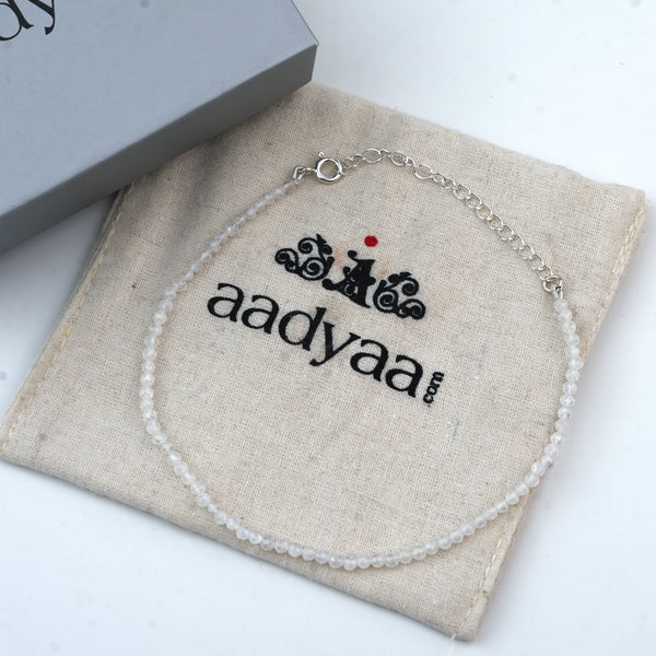 Moonstone Silver Anklet (Project Handmade)