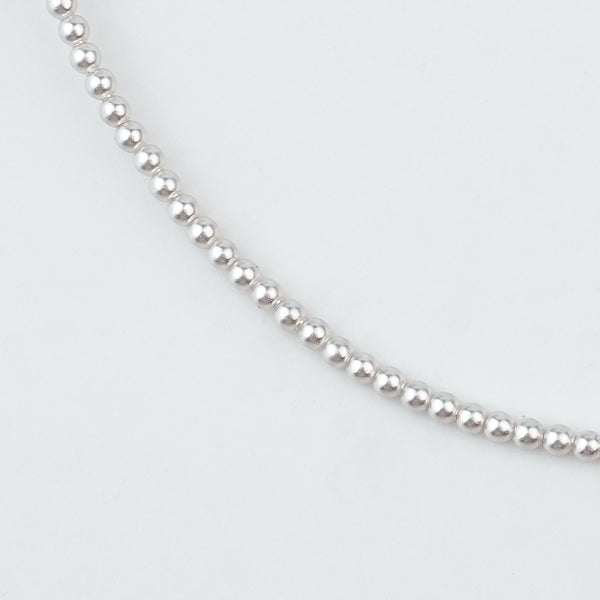 Silver Anklet with 2mm Swarovski Pearl
