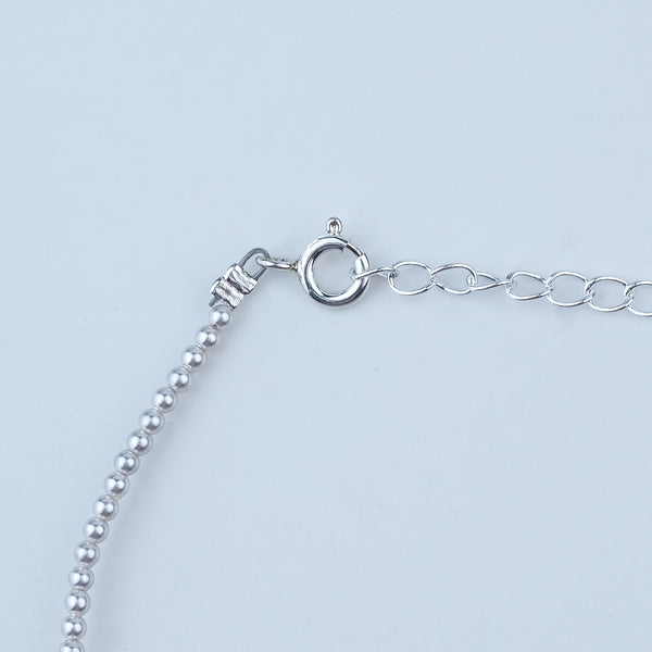 Silver Anklet with 2mm Swarovski Pearl