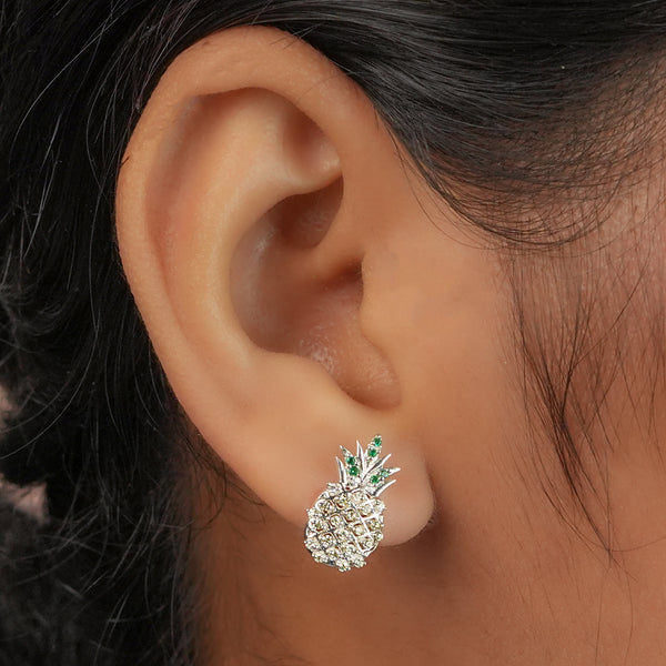 Pineapple CZ Fruit Earrings