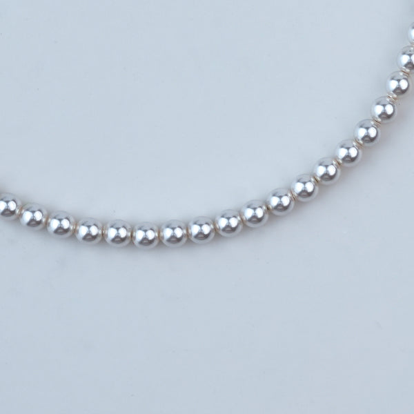 Silver Anklet with 4mm Swarovski Pearl