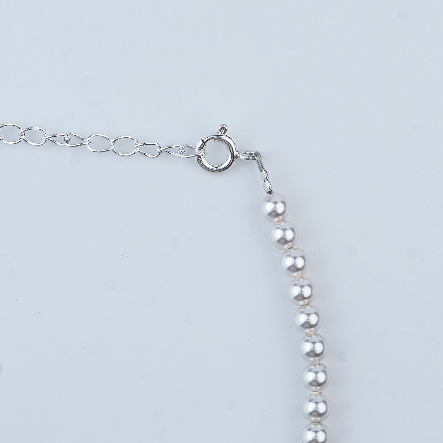 Silver Anklet with 4mm Swarovski Pearl