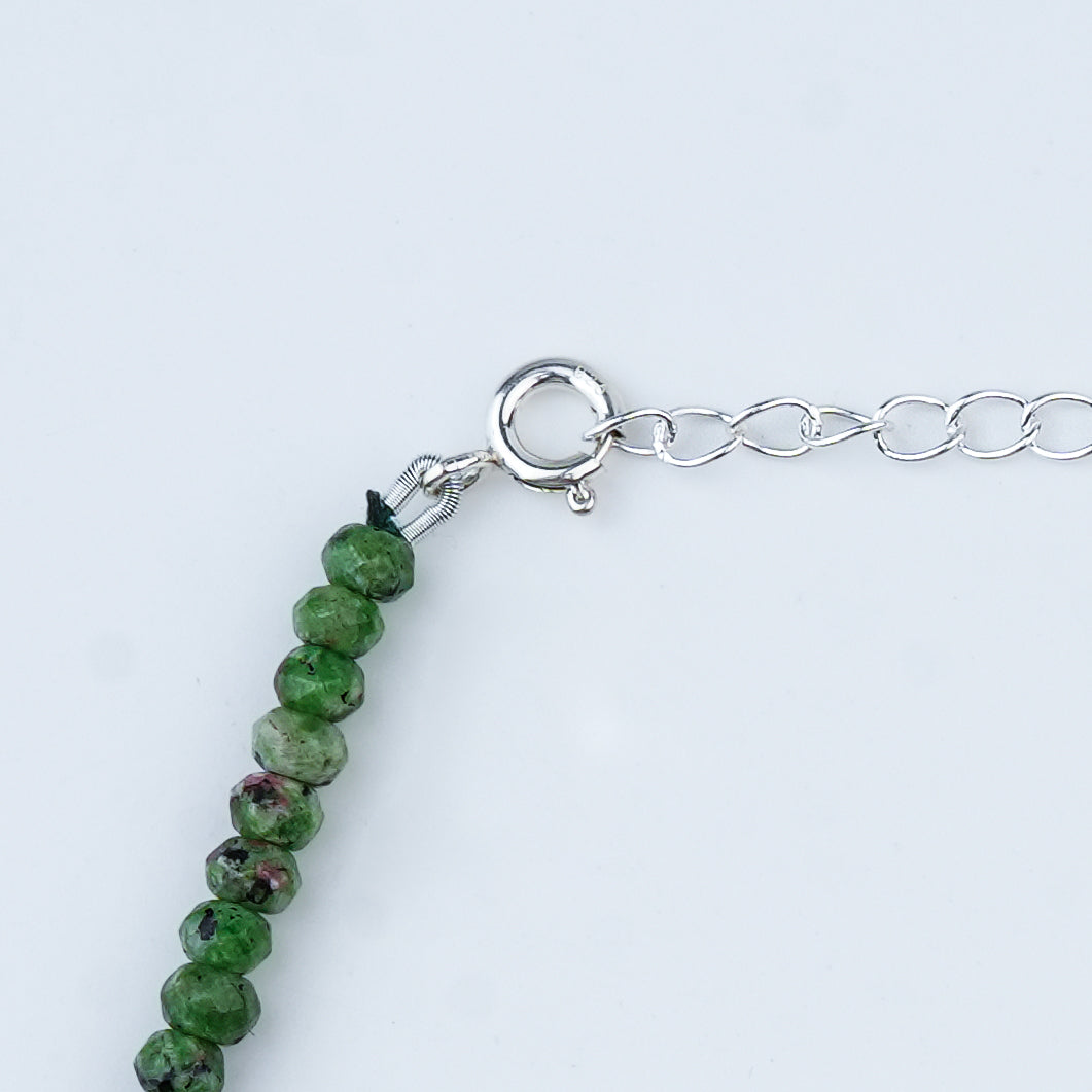 Green Jade Silver Anklet (Project Handmade)
