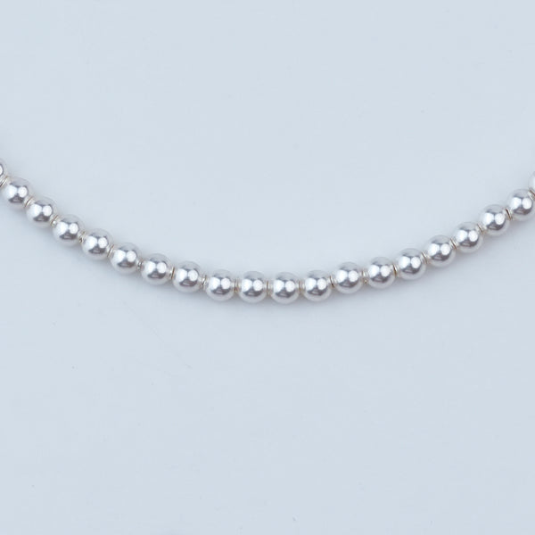 Silver Anklet with 3mm Swarovski Pearl