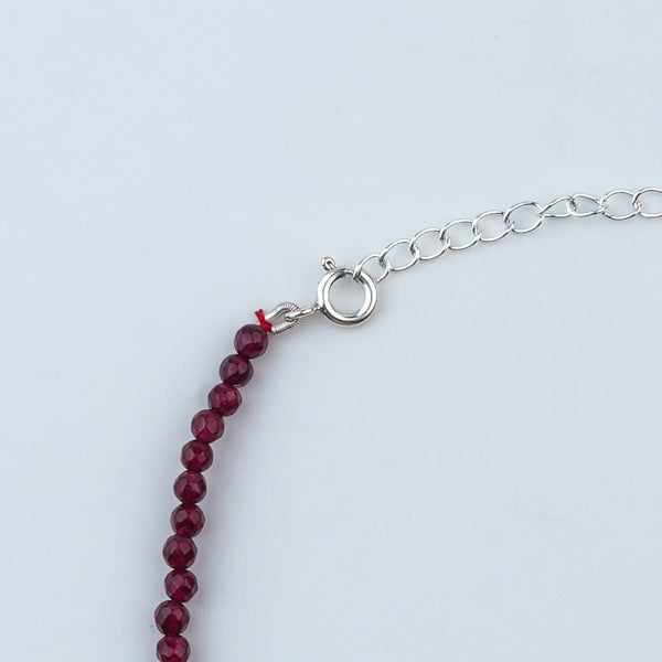 Red Jade Silver Anklet (Project Handmade)