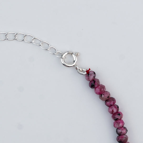 Pink Jade Silver Anklet (Project Handmade)