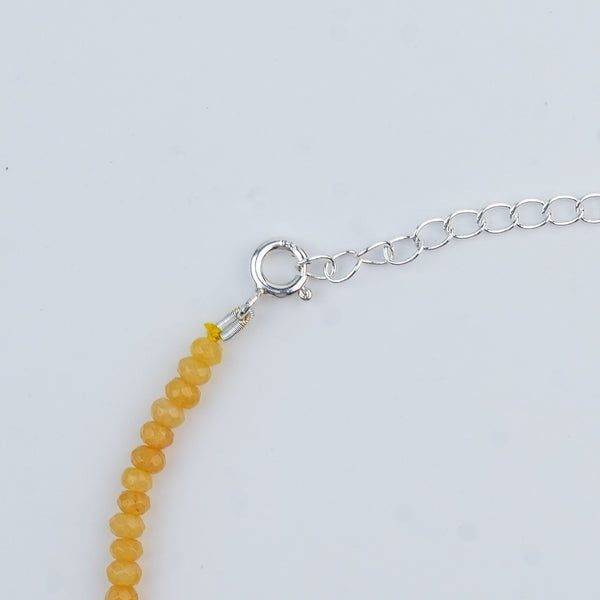 Yellow Jade Silver Anklet (Project Handmade)