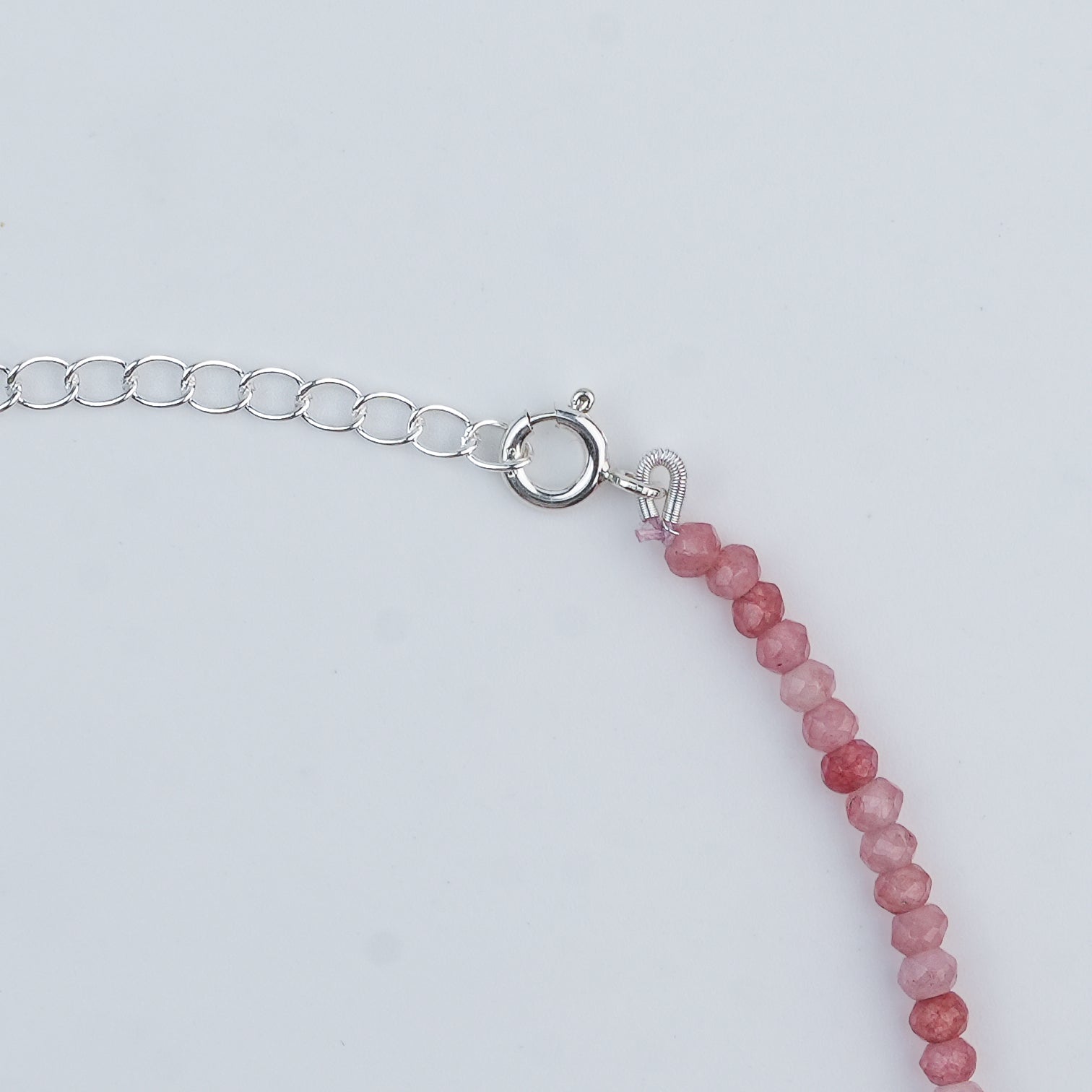 Pink Jade Silver Anklet (Project Handmade)
