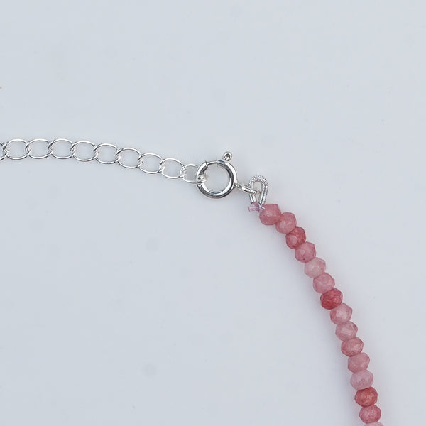 Pink Jade Silver Anklet (Project Handmade)