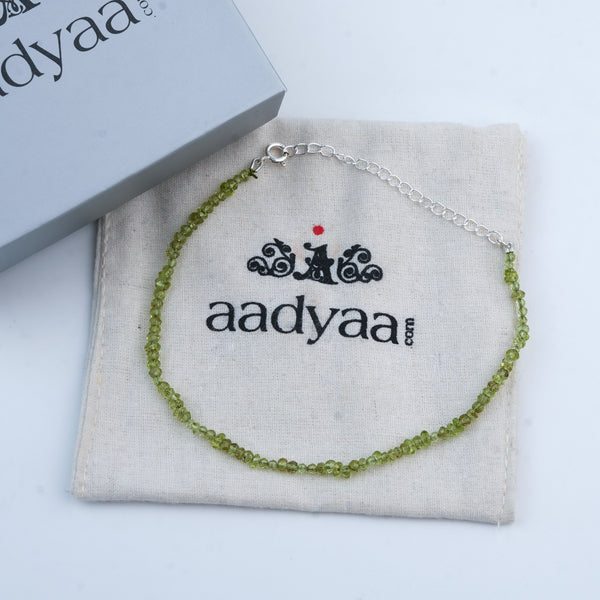 Peridot Silver Anklet (Project Handmade)