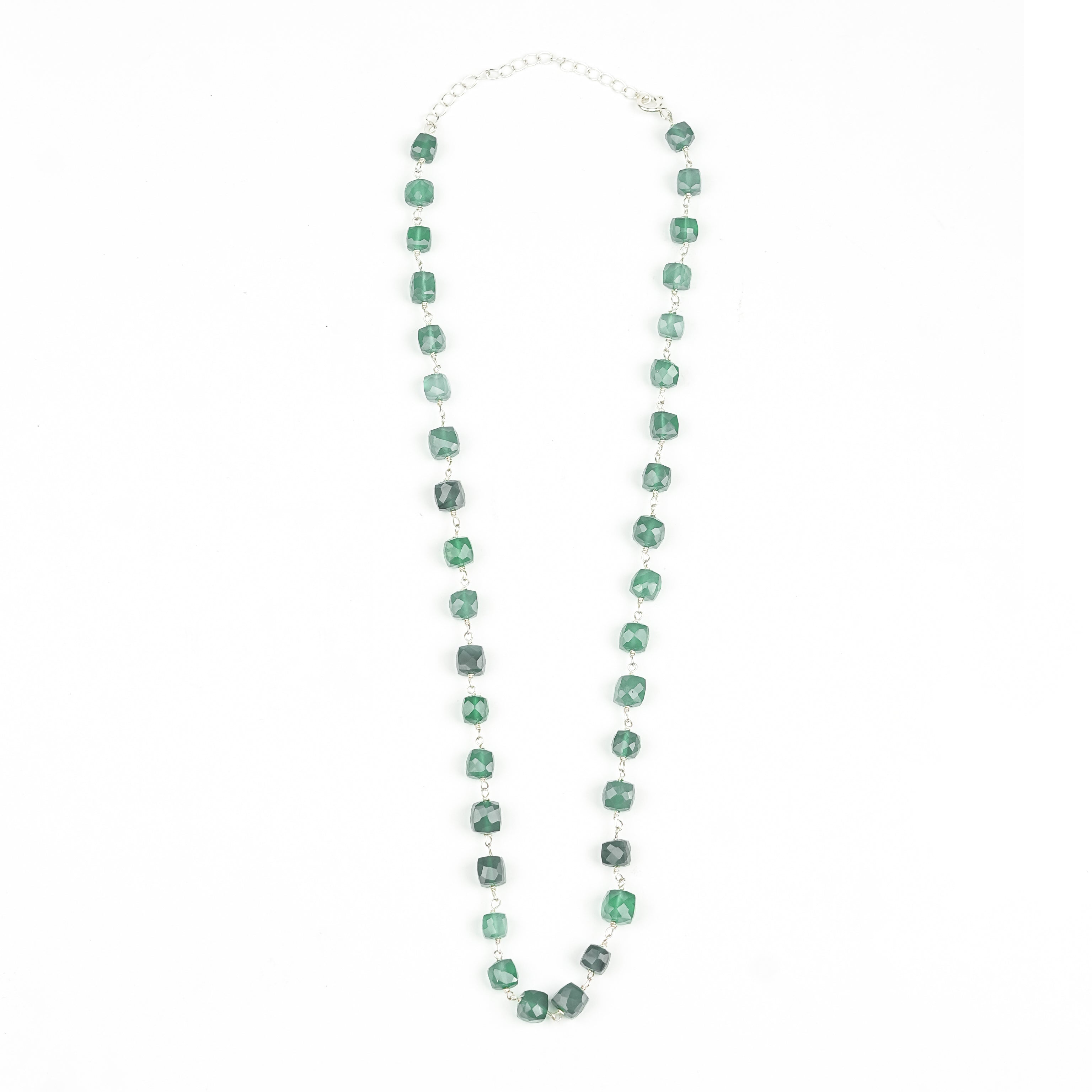 Silver Green Onyx Ganghan Necklace