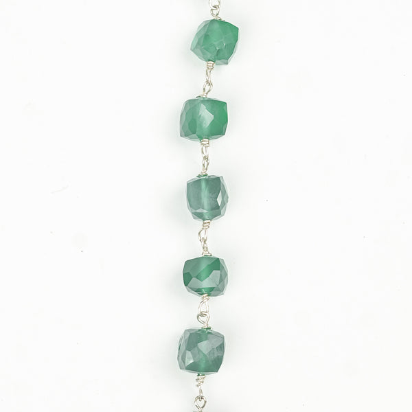 Silver Green Onyx Ganghan Necklace