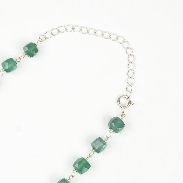 Silver Green Onyx Ganghan Necklace