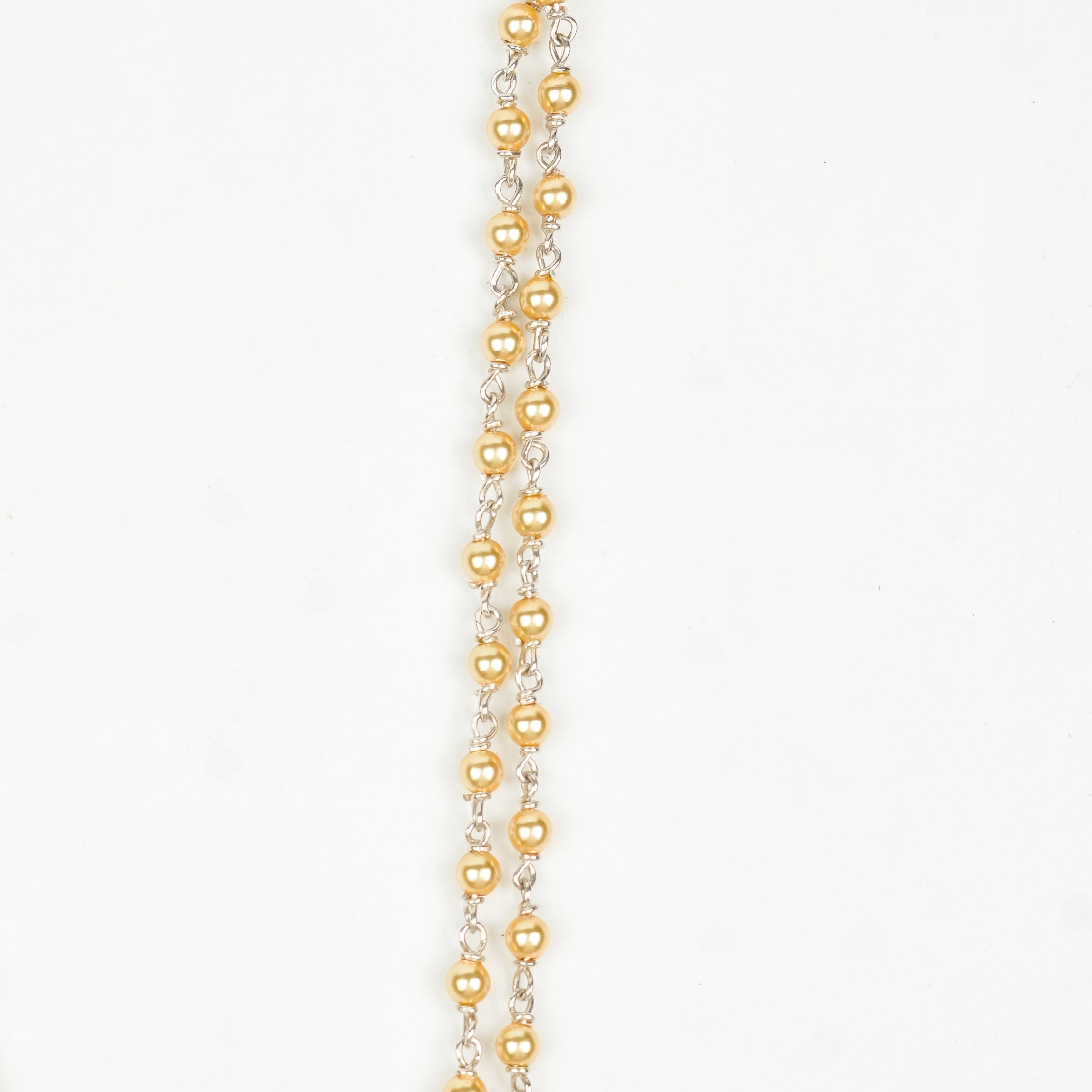 Silver Golden Pearl Ganthan Necklace
