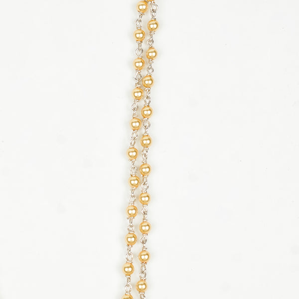 Silver Golden Pearl Ganthan Necklace