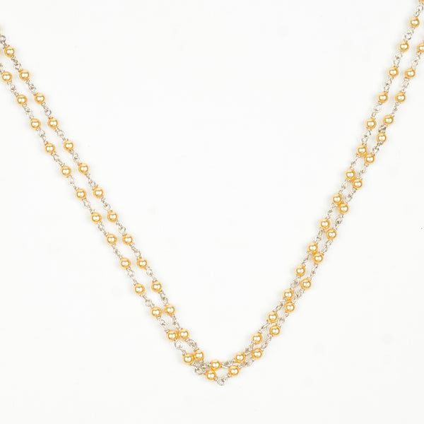 Silver Golden Pearl Ganthan Necklace