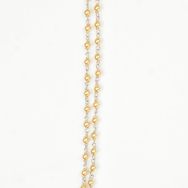 Silver Golden Pearl Ganthan Necklace