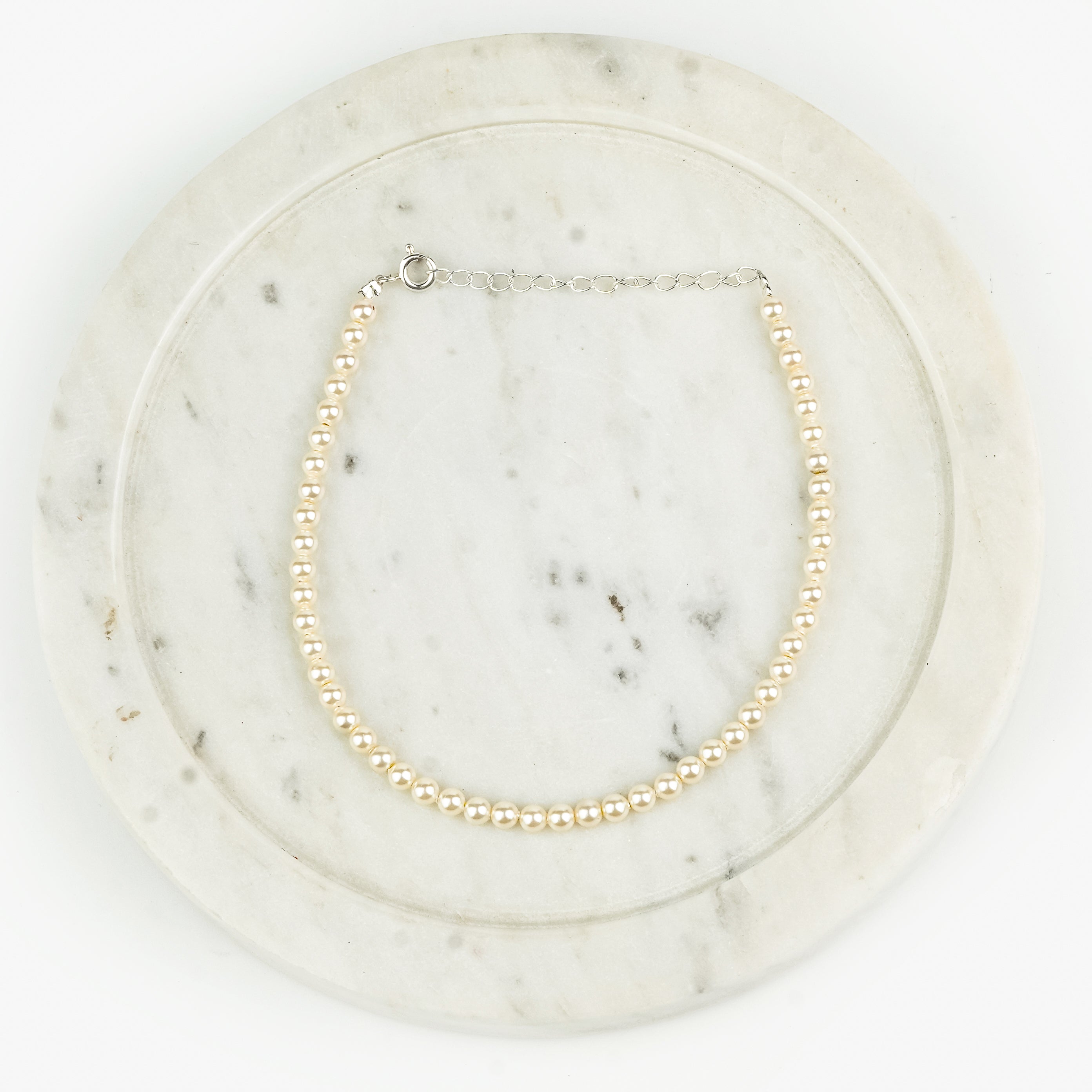 4mm Cream Pearl Anklet (Project Handmade)