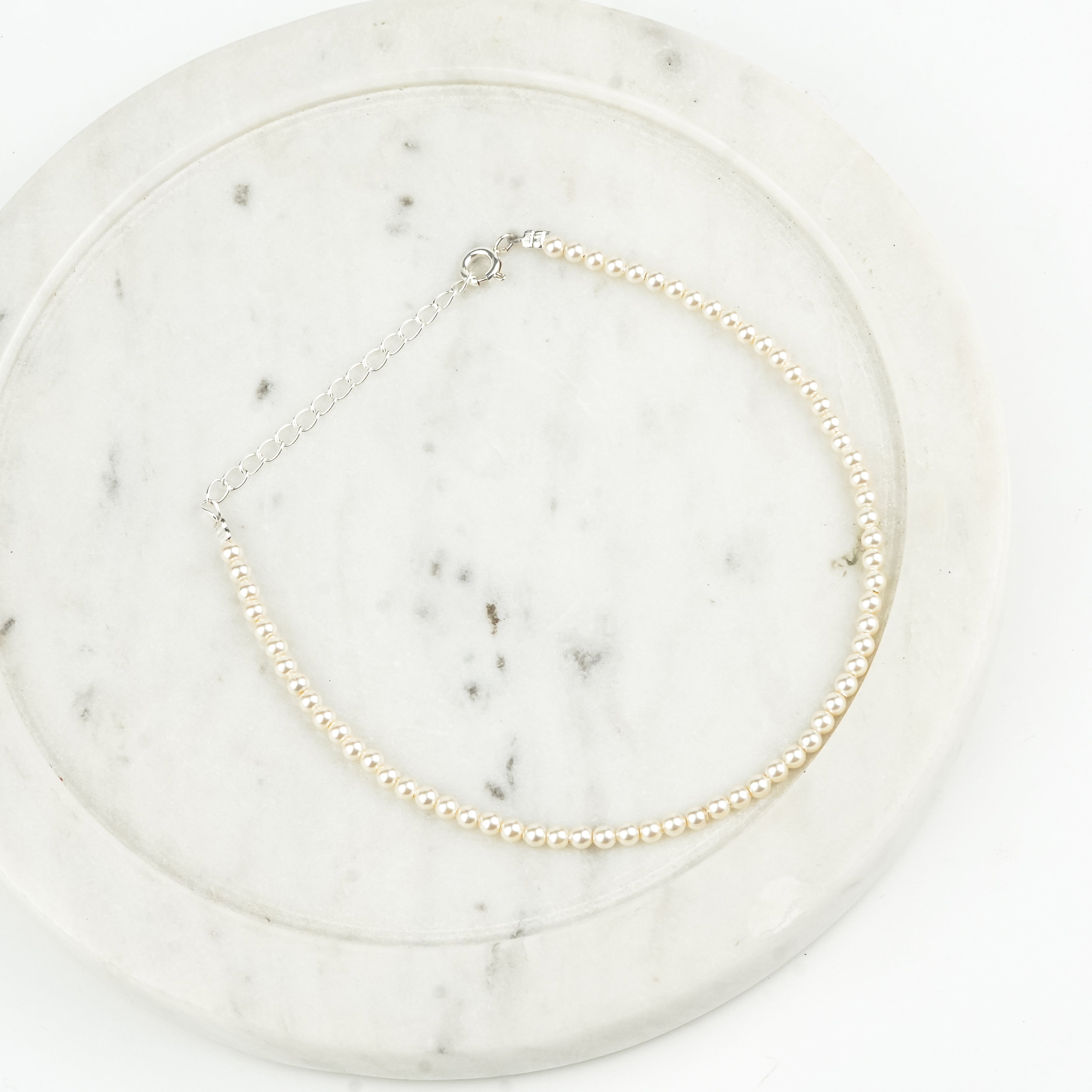 3mm Cream Pearl Anklet (Project Handmade)